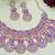 Purple rose gold premium designer american diamond and stone work necklace set