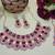 Maroon rose gold premium designer american diamond and stone work necklace set