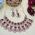 Green rose gold premium designer american diamond and stone work necklace set