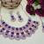 Blue rose gold premium designer american diamond and stone work necklace set