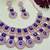 Blue rose gold premium designer american diamond and stone work necklace set