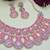 Pink rose gold premium designer american diamond and stone work necklace set