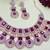 Purple rose gold premium designer american diamond and stone work necklace set