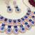 Blue rose gold premium designer american diamond and stone work necklace set