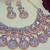 White rose gold premium designer american diamond and stone work necklace set
