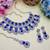 Blue rhodium premium designer american diamond and stone work necklace set