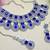 Blue rhodium premium designer american diamond and stone work necklace set
