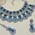 Green rhodium premium designer american diamond and stone work necklace set