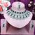 Green rhodium premium designer american diamond and stone work necklace set