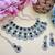 Green rhodium premium designer american diamond and stone work necklace set