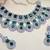 Green rhodium premium designer american diamond and stone work necklace set