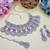 Purple rhodium premium designer american diamond and stone work necklace set