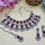 Maroon rhodium premium designer american diamond and stone work necklace set