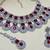 Maroon rhodium premium designer american diamond and stone work necklace set