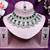 Green rhodium premium designer american diamond and stone work necklace set