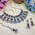 Green rhodium premium designer american diamond and stone work necklace set