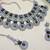 Green rhodium premium designer american diamond and stone work necklace set