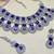 Blue rhodium premium designer american diamond and stone work necklace set
