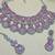 Pink rhodium premium designer american diamond and stone work necklace set