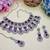 Purple rhodium premium designer american diamond and stone work necklace set