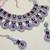 Purple rhodium premium designer american diamond and stone work necklace set