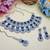 Blue rhodium premium designer american diamond and stone work necklace set