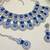 Blue rhodium premium designer american diamond and stone work necklace set