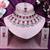 Pink rhodium premium designer american diamond and stone work necklace set