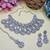 White rhodium premium designer american diamond and stone work necklace set