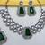 Green yellow gold premium designer american diamond and stone work necklace set