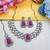 Purple yellow gold premium designer american diamond and stone work necklace set