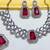 Maroon yellow gold premium designer american diamond and stone work necklace set