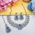 Blue yellow gold premium designer american diamond and stone work necklace set