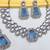 Blue yellow gold premium designer american diamond and stone work necklace set