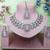 Pink yellow gold premium designer american diamond and stone work necklace set