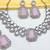 Pink yellow gold premium designer american diamond and stone work necklace set