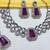 Purple yellow gold premium designer american diamond and stone work necklace set