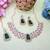 Green rose gold premium designer american diamond and stone work necklace set