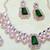 Green rose gold premium designer american diamond and stone work necklace set