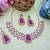 Purple rose gold premium designer american diamond and stone work necklace set