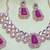 Purple rose gold premium designer american diamond and stone work necklace set