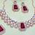 Maroon rose gold premium designer american diamond and stone work necklace set