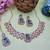 Blue rose gold premium designer american diamond and stone work necklace set