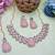 Pink rose gold premium designer american diamond and stone work necklace set