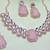 Pink rose gold premium designer american diamond and stone work necklace set