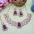 Purple rose gold premium designer american diamond and stone work necklace set