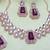 Purple rose gold premium designer american diamond and stone work necklace set