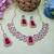 Pink rose gold premium designer american diamond and stone work necklace set