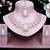 White rose gold premium designer american diamond and stone work necklace set