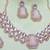 White rose gold premium designer american diamond and stone work necklace set